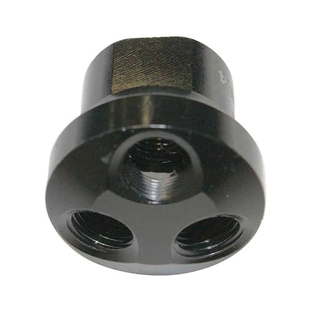 Interstate Pneumatics Aluminum Round Manifold - 3 Way Adaptor 1/2 Inch NPT Inlet x 1/4 Inch NPT Outlet (3X), PK 6 FPM84A-D6